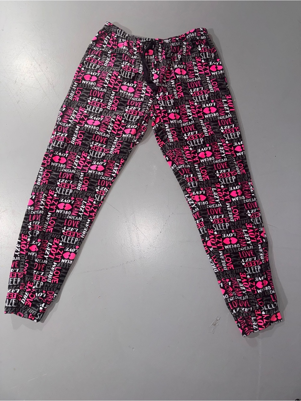 Kids Pink & Black Graphic Jogger Pants - Brand: